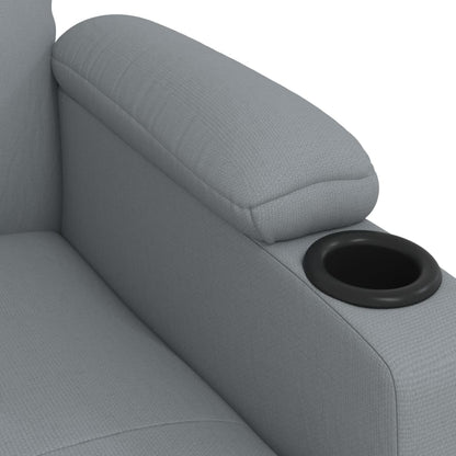 Elektrické Polohovací Křeslo Světle Šedé Textil
