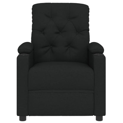 Elektrické Polohovací Křeslo Černé Textil