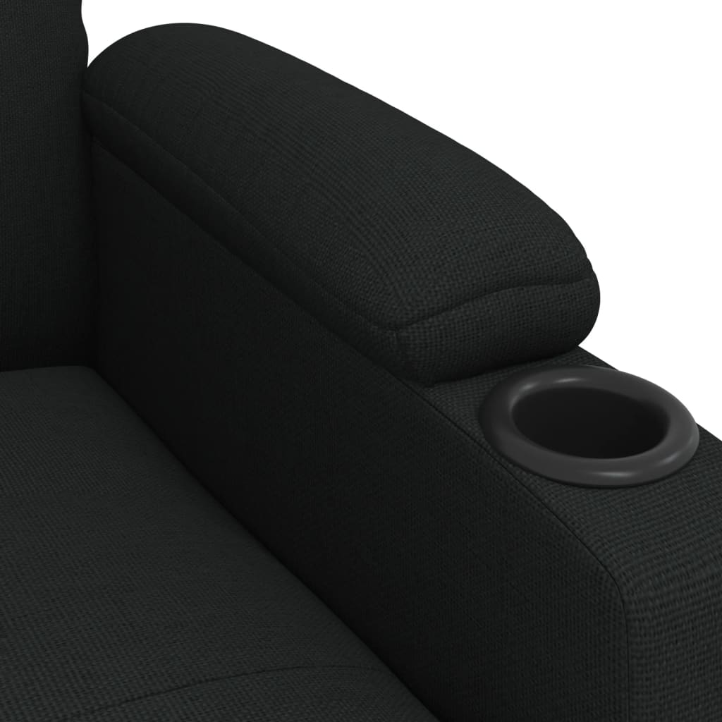 Elektrické Polohovací Křeslo Černé Textil