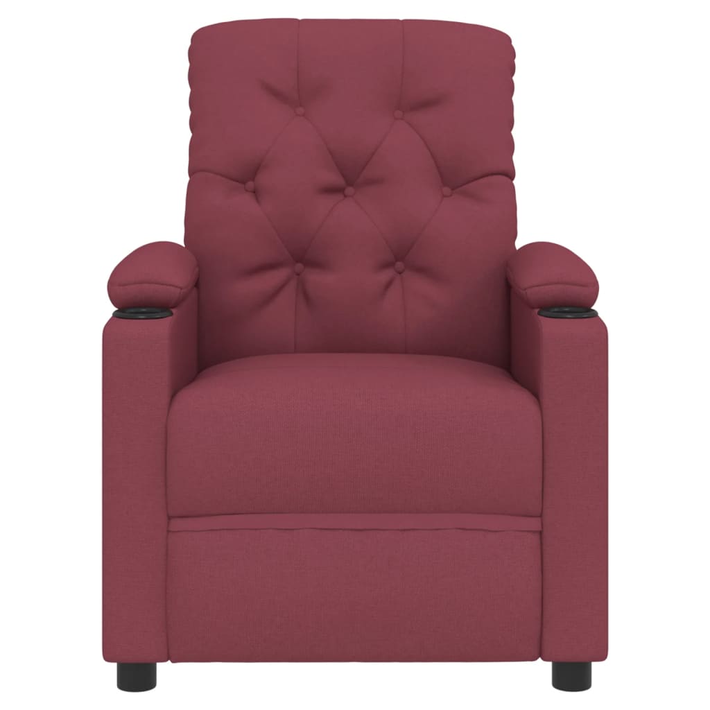 Elektrické Polohovací Křeslo Vínové Textil