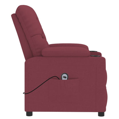 Elektrické Polohovací Křeslo Vínové Textil