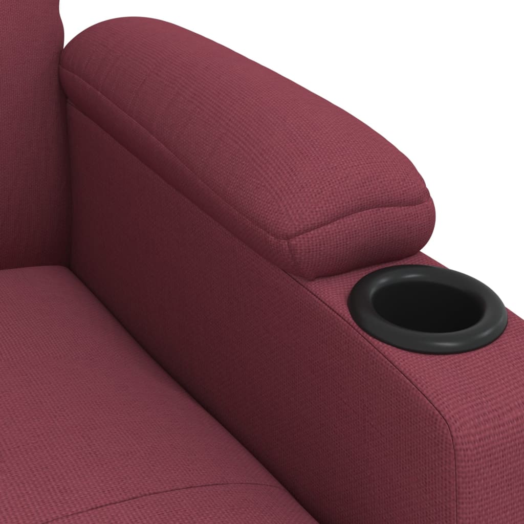 Elektrické Polohovací Křeslo Vínové Textil