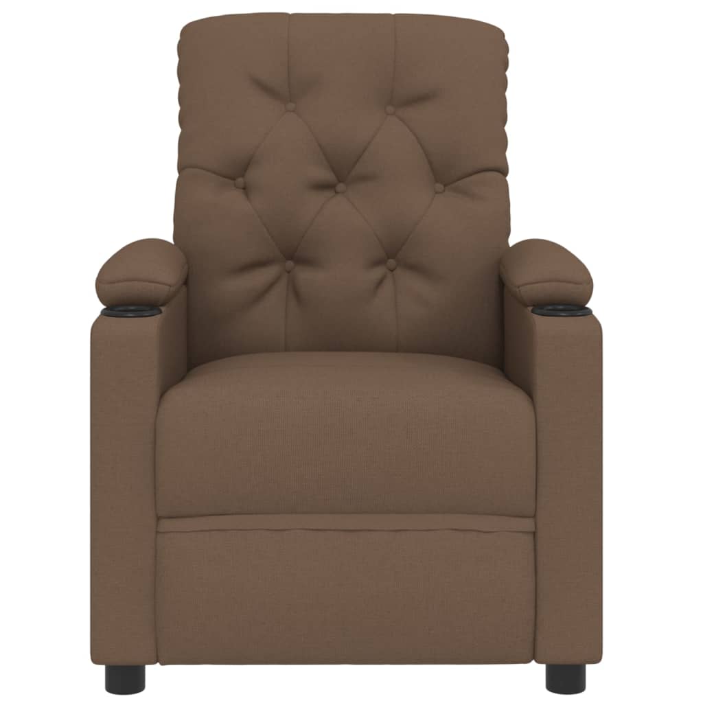Elektrické Polohovací Křeslo Hnědé Textil