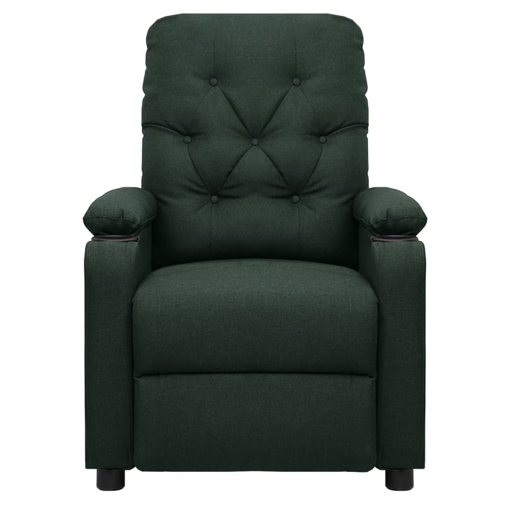 Elektrické Polohovací Křeslo Tmavě Zelené Textil