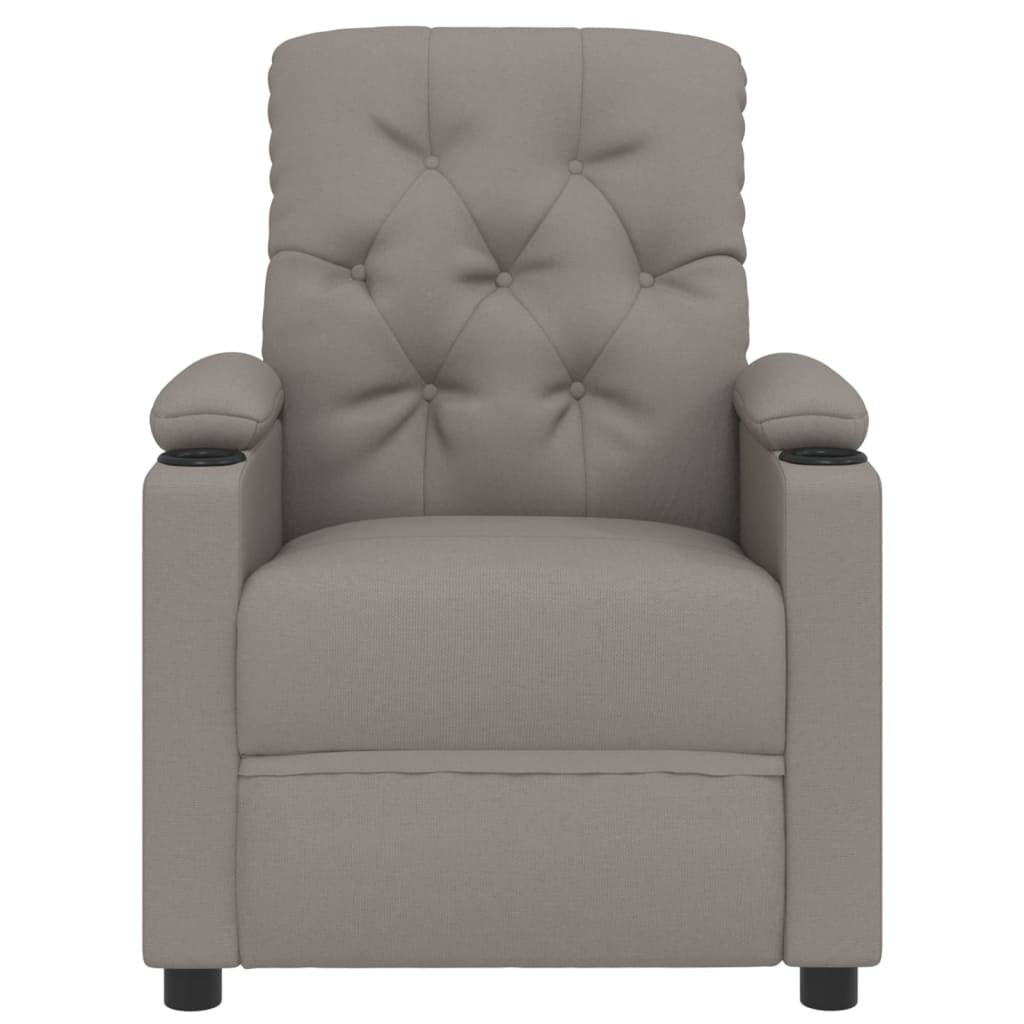 Elektrické Polohovací Křeslo Taupe Textil