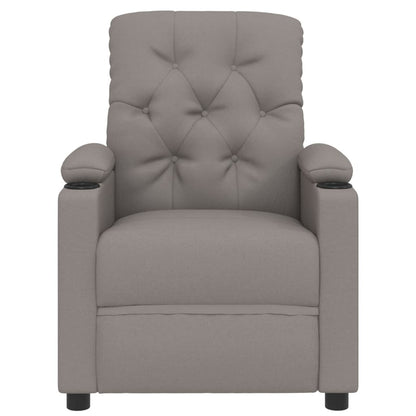 Elektrické Polohovací Křeslo Taupe Textil