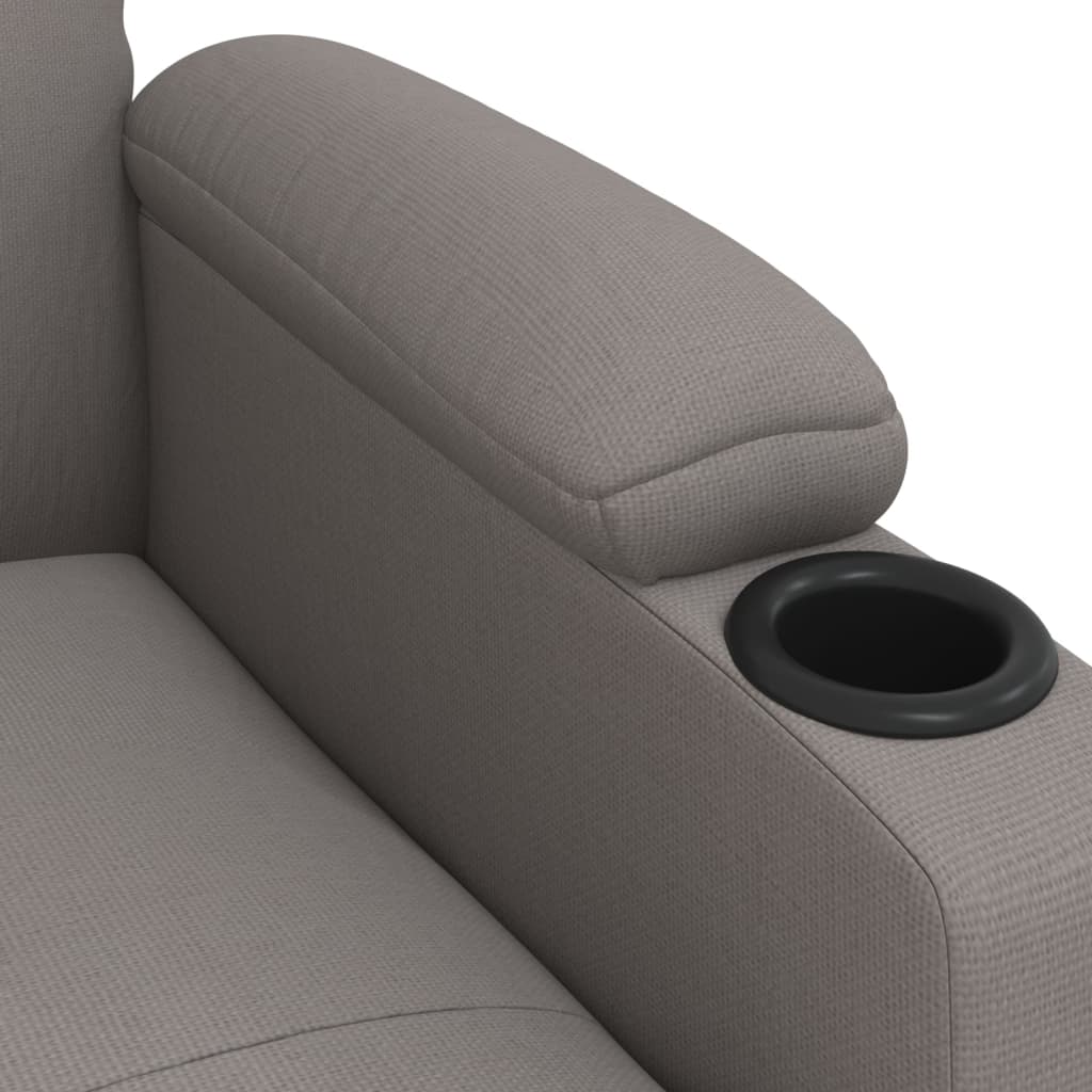 Elektrické Polohovací Křeslo Taupe Textil