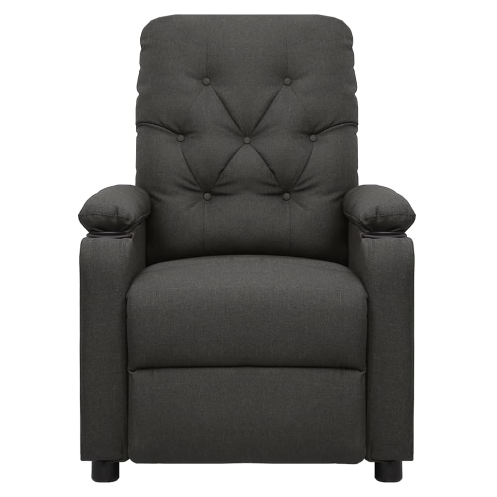 Elektrické Masážní Křeslo Tmavě Šedé Textil