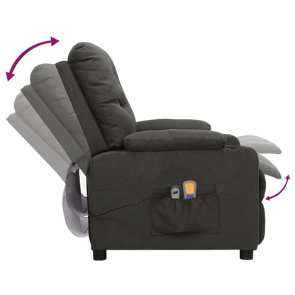 Elektrické Masážní Křeslo Tmavě Šedé Textil