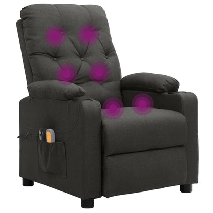 Elektrické Masážní Křeslo Tmavě Šedé Textil