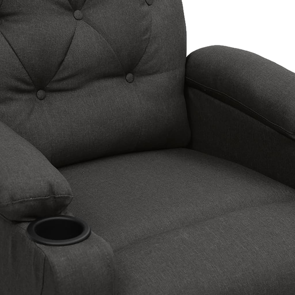 Elektrické Masážní Křeslo Tmavě Šedé Textil