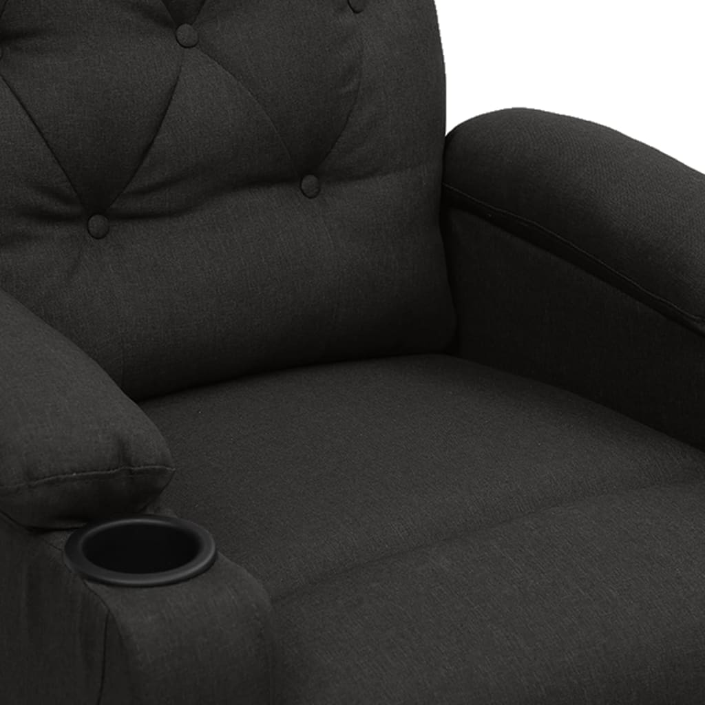 Elektrické Masážní Křeslo Černé Textil