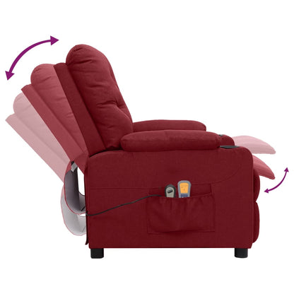 Elektrické Masážní Křeslo Vínové Textil