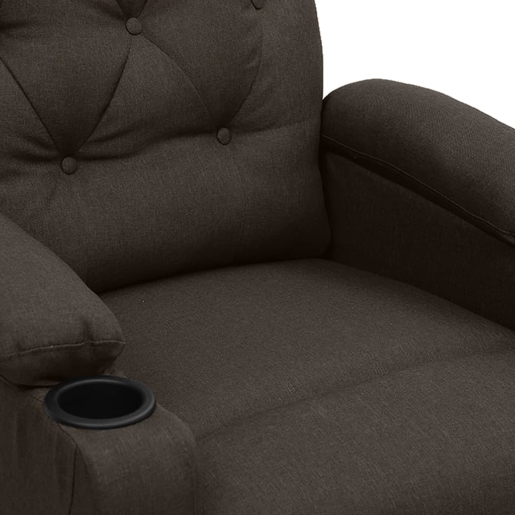 Elektrické Masážní Křeslo Tmavě Hnědé Textil
