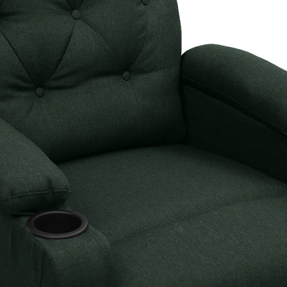 Elektrické Masážní Křeslo Tmavě Zelené Textil
