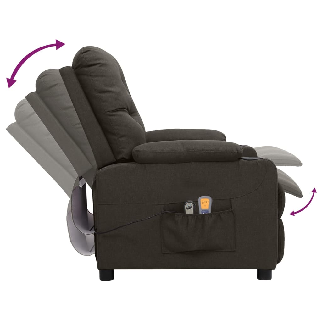Elektrické Masážní Křeslo Taupe Textil