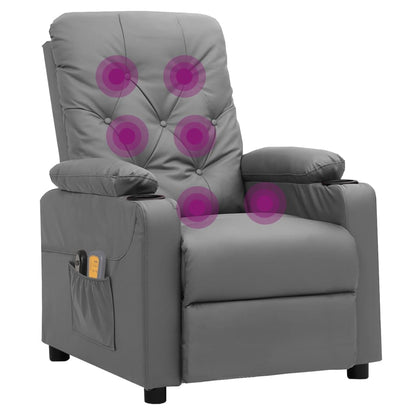 Elektrické Masážní Křeslo Šedé Umělá Kůže