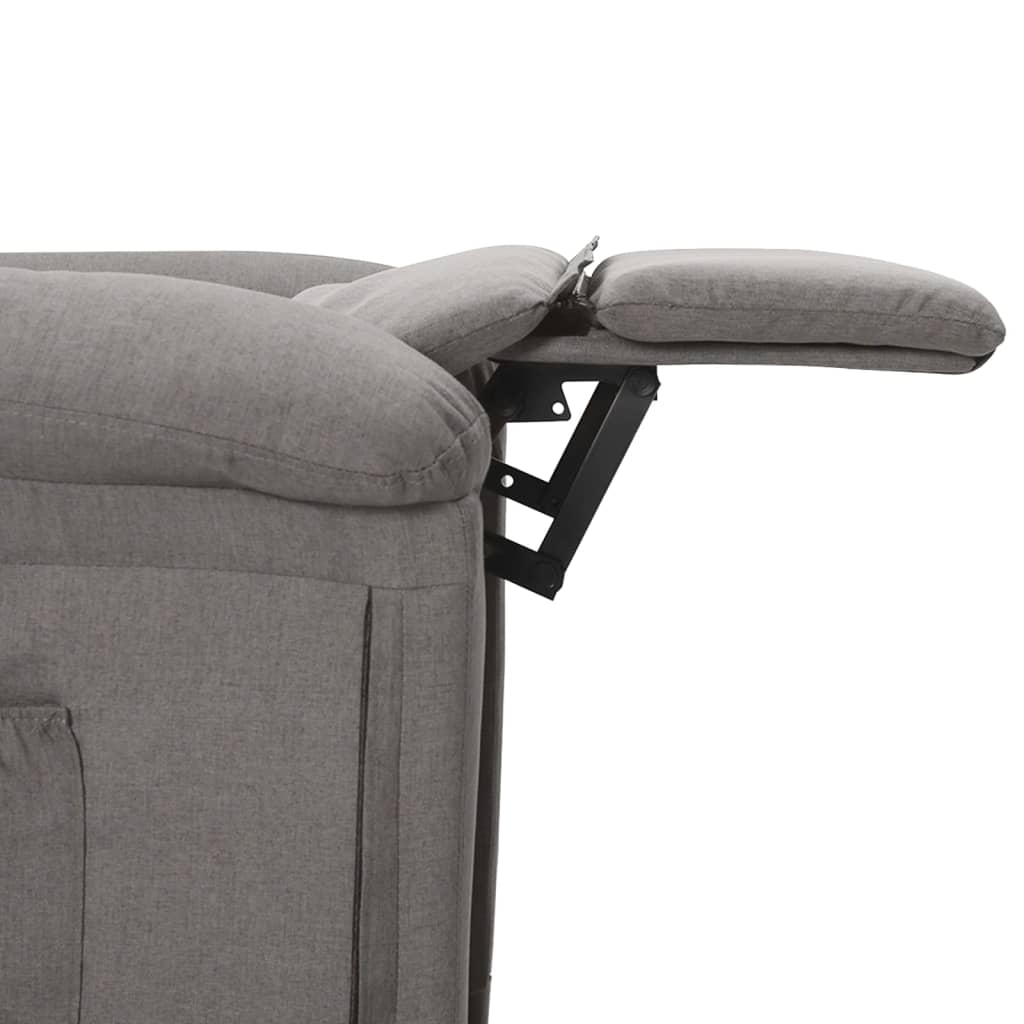 Elektrické Polohovací Křeslo Světle Šedé Textil