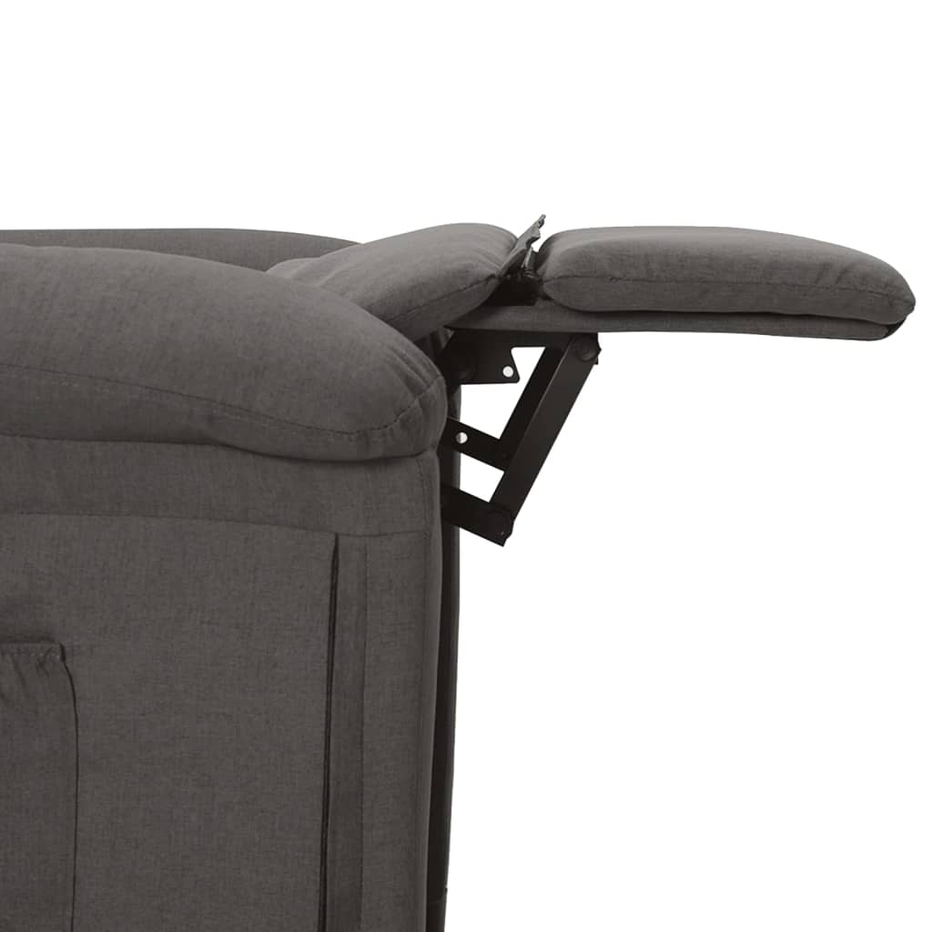Elektrické Polohovací Křeslo Tmavě Šedé Textil