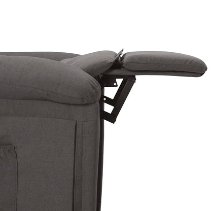 Elektrické Polohovací Křeslo Tmavě Šedé Textil