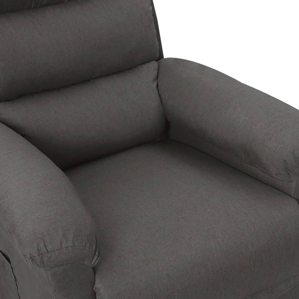 Elektrické Polohovací Křeslo Tmavě Šedé Textil