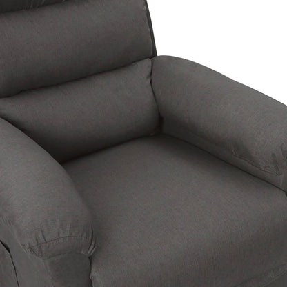 Elektrické Polohovací Křeslo Tmavě Šedé Textil