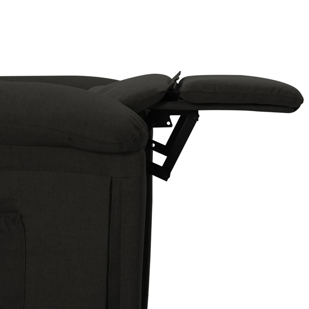 Elektrické Polohovací Křeslo Černé Textil