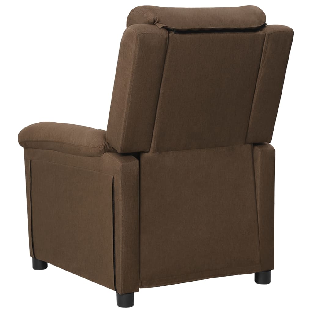 Elektrické Polohovací Křeslo Hnědé Textil