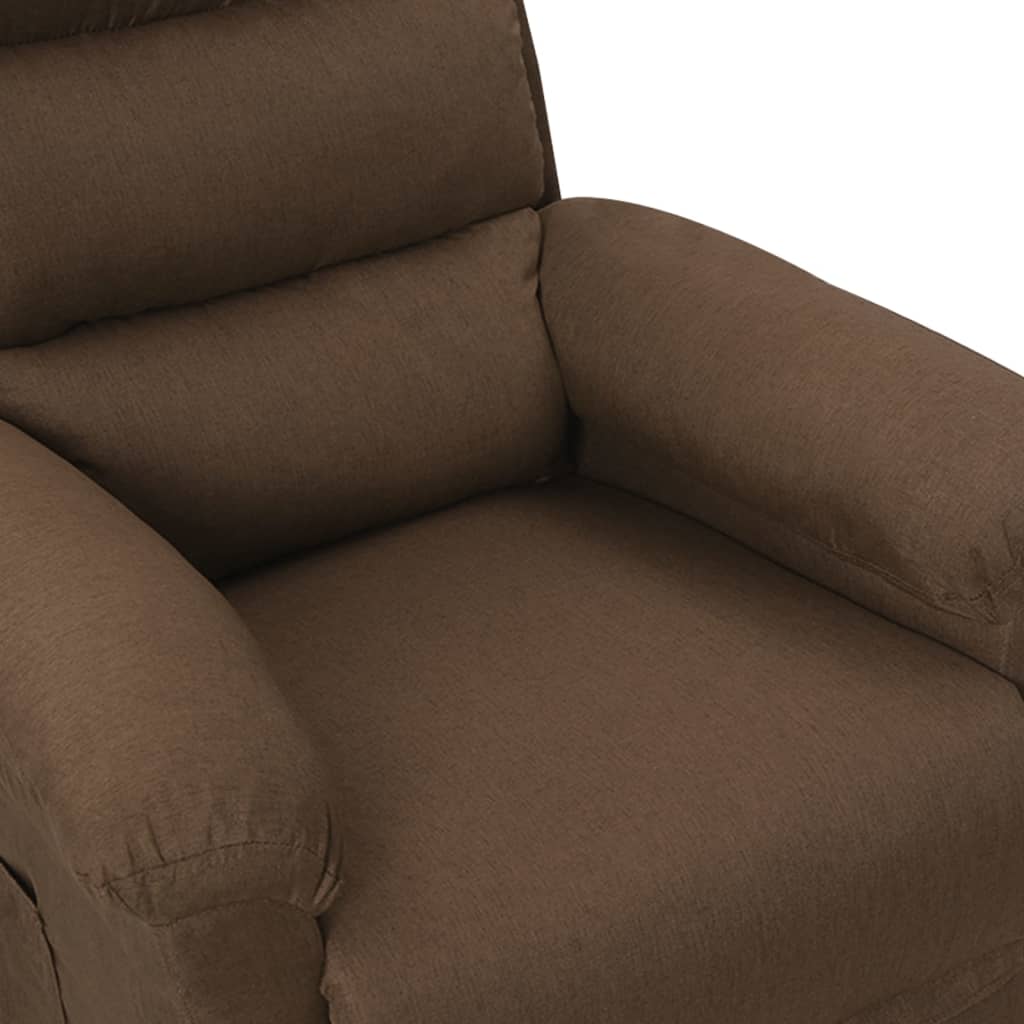 Elektrické Polohovací Křeslo Hnědé Textil