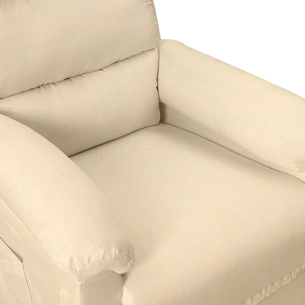 Elektrické Polohovací Křeslo Krémové Textil