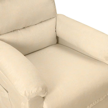 Elektrické Polohovací Křeslo Krémové Textil
