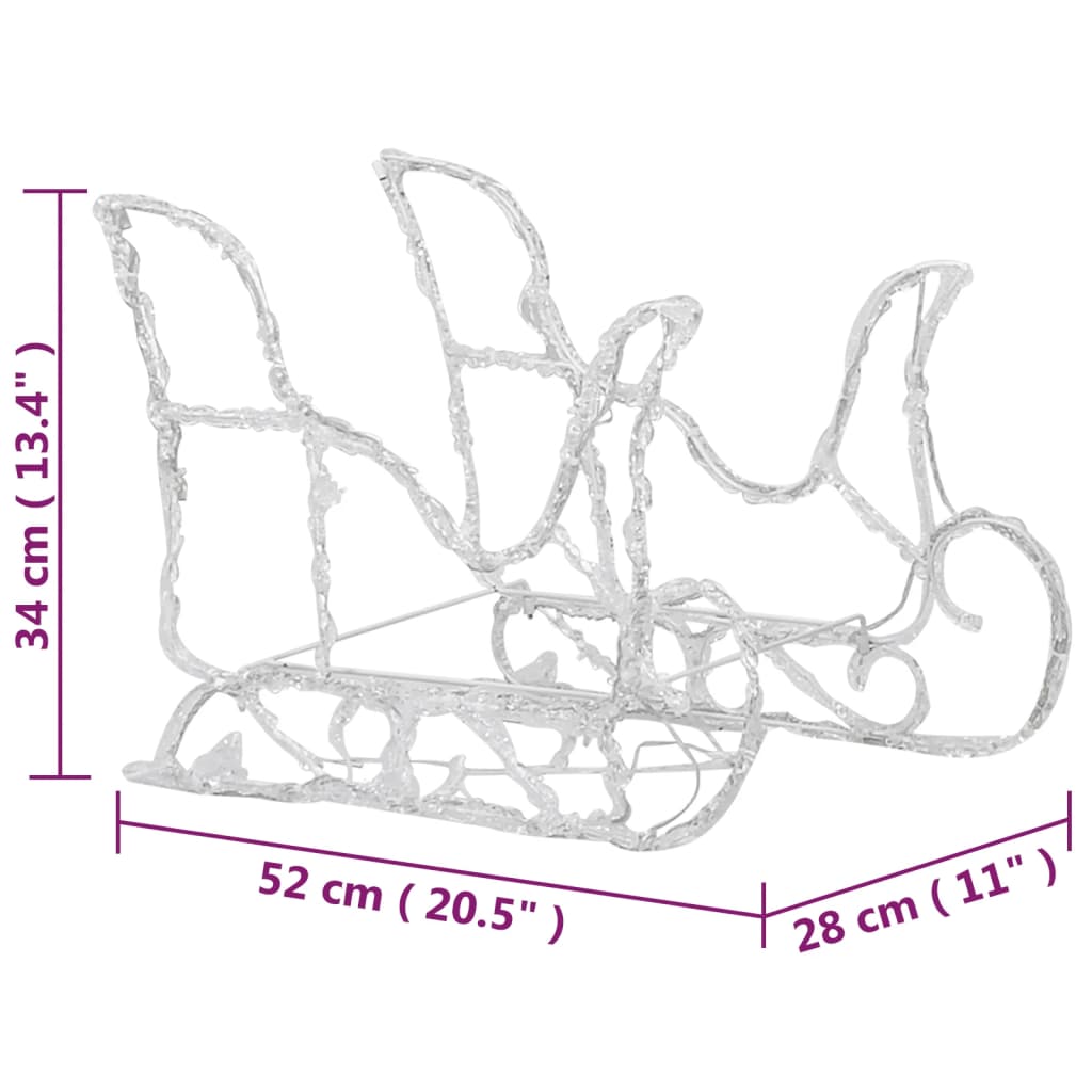 Vánoční Sobi Se Sáněmi 320 Led Diod Akryl