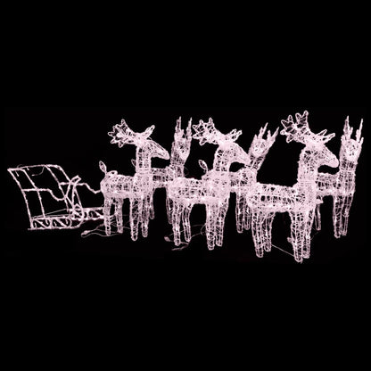 Vánoční Sobi Se Sáněmi 320 Led Diod Akryl