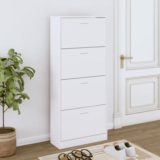 Botník Bílý 63X24X147 Cm Kompozitní Dřevo