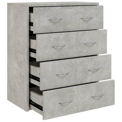 Příborník Se 4 Zásuvkami 60 X 30,5 X 71 Cm Betonově Šedá