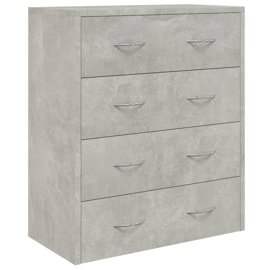 Příborník Se 4 Zásuvkami 60 X 30,5 X 71 Cm Betonově Šedá