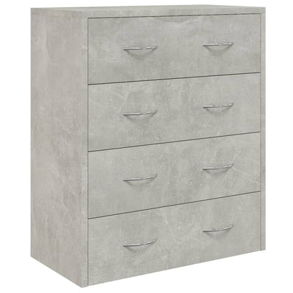 Příborník Se 4 Zásuvkami 60 X 30,5 X 71 Cm Betonově Šedá