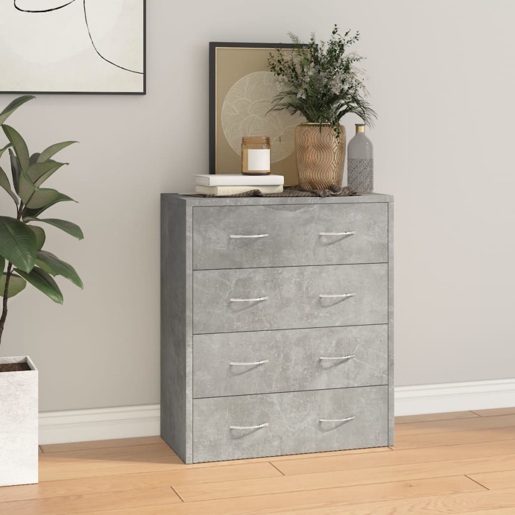 Příborník Se 4 Zásuvkami 60 X 30,5 X 71 Cm Betonově Šedá