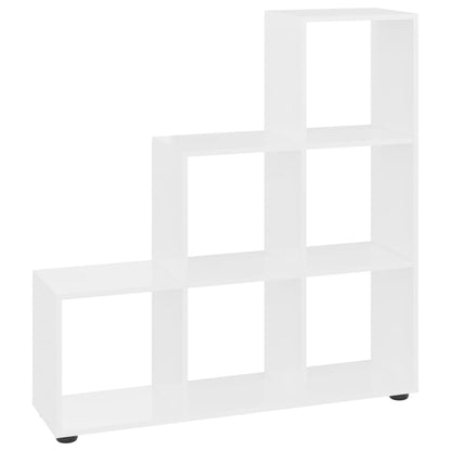 Schodová Knihovna Kompozitní Dřevo Bílá S Vysokým Leskem