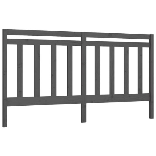 Čelo Postele Šedé 206 X 4 X 100 Cm Masivní Borovice
