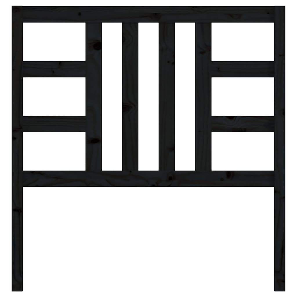 Čelo Postele Černé 96 X 4 X 100 Cm Masivní Borovice