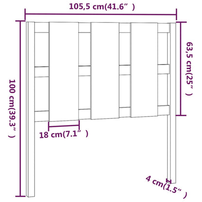 Čelo Postele Černé 105,5 X 4 X 100 Cm Masivní Borovice