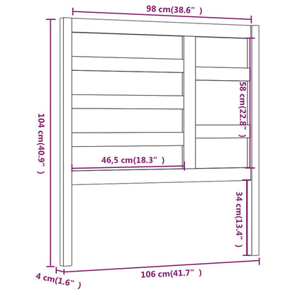 Čelo Postele Medově Hnědé 106 X 4 X 104 Cm Masivní Borovice