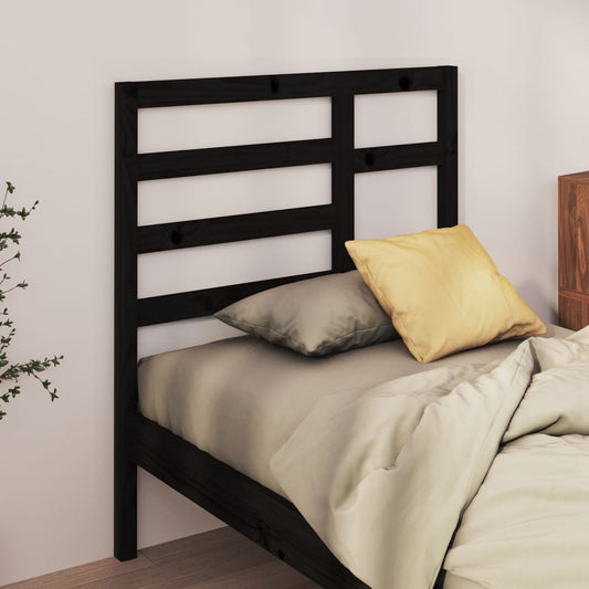 Čelo Postele Černé 106 X 4 X 104 Cm Masivní Borovice