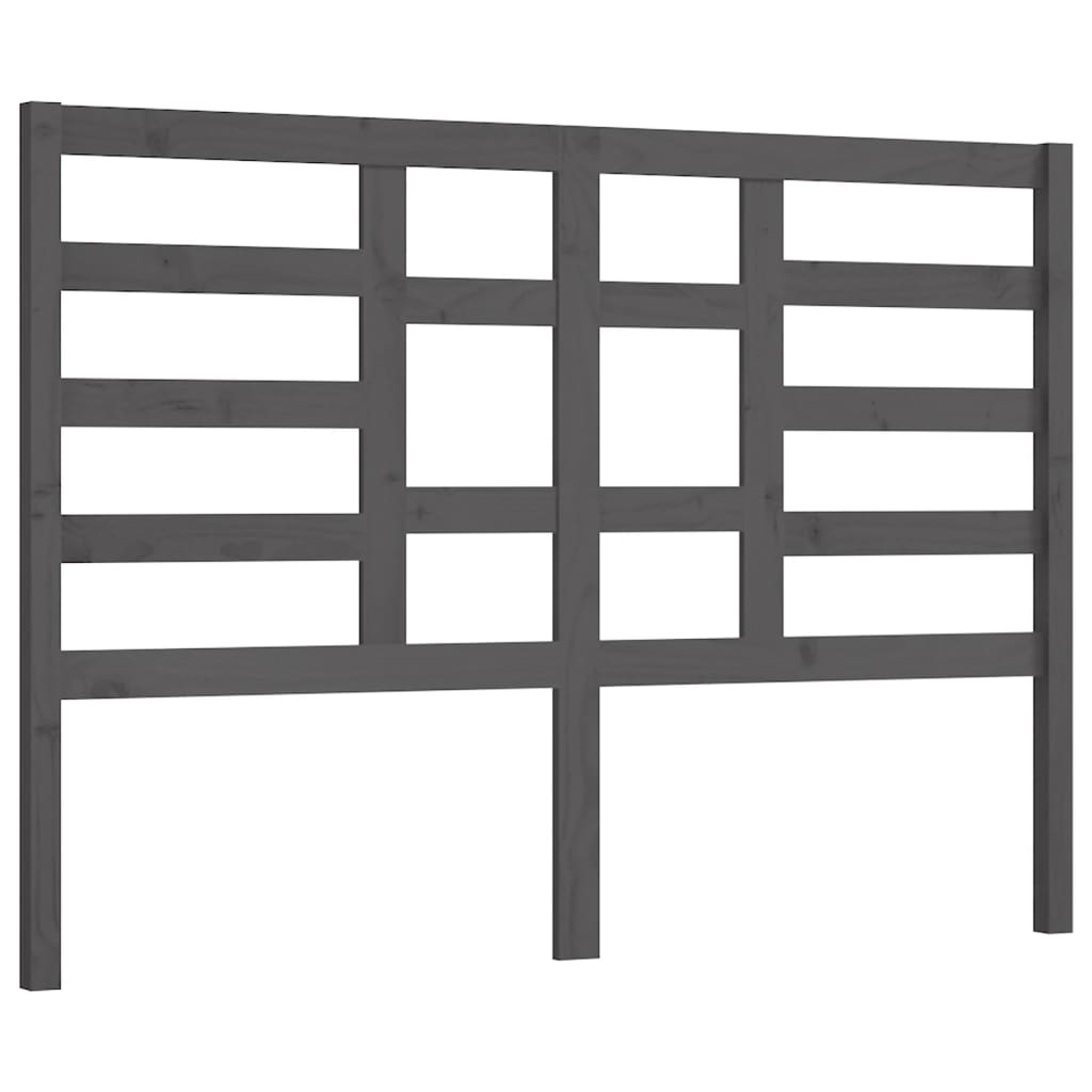 Čelo Postele Šedé 146 X 4 X 104 Cm Masivní Borovice