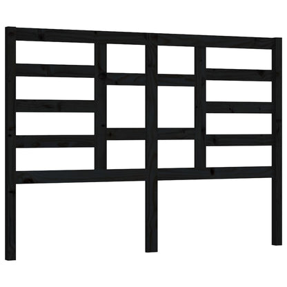 Čelo Postele Černé 146 X 4 X 104 Cm Masivní Borovice