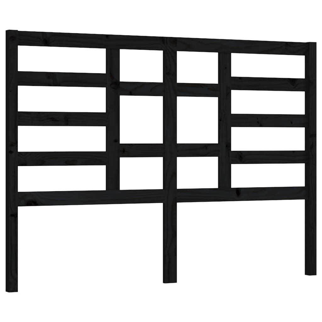 Čelo Postele Černé 166 X 4 X 104 Cm Masivní Borovice