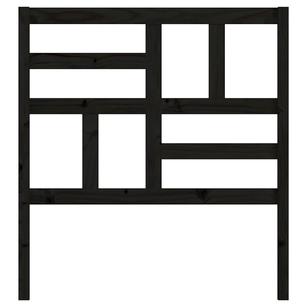 Čelo Postele Černé 96 X 4 X 104 Cm Masivní Borovice