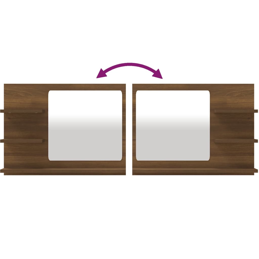 Koupelnové Zrcadlo 60 X 10,5 X 45 Cm Kompozitní Dřevo