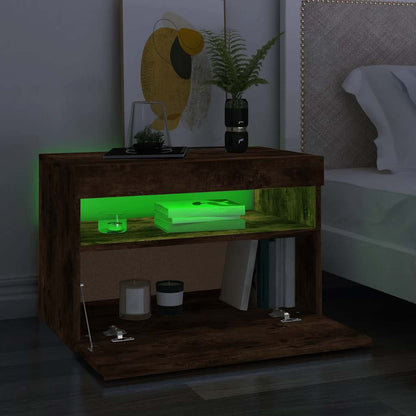 Tv Skříňka S Led Osvětlením Kouřový Dub 60 X 35 X 40 Cm